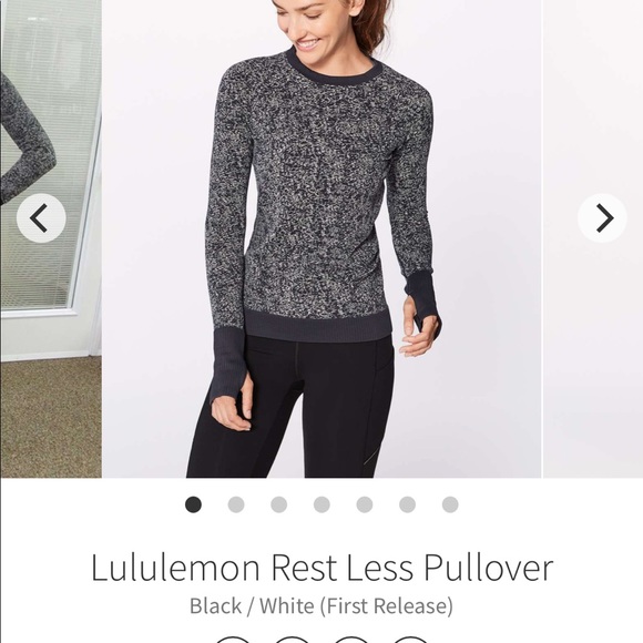 lululemon sz8 black/white Rest Less Pullover - Picture 1 of 11